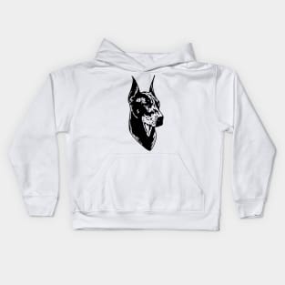 Black dobermann Kids Hoodie